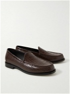 Manolo Blahnik - Ralone Croc-Effect Leather Loafers - Brown