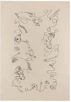 Misette Off-White Line Drawing Linen Tablecloth