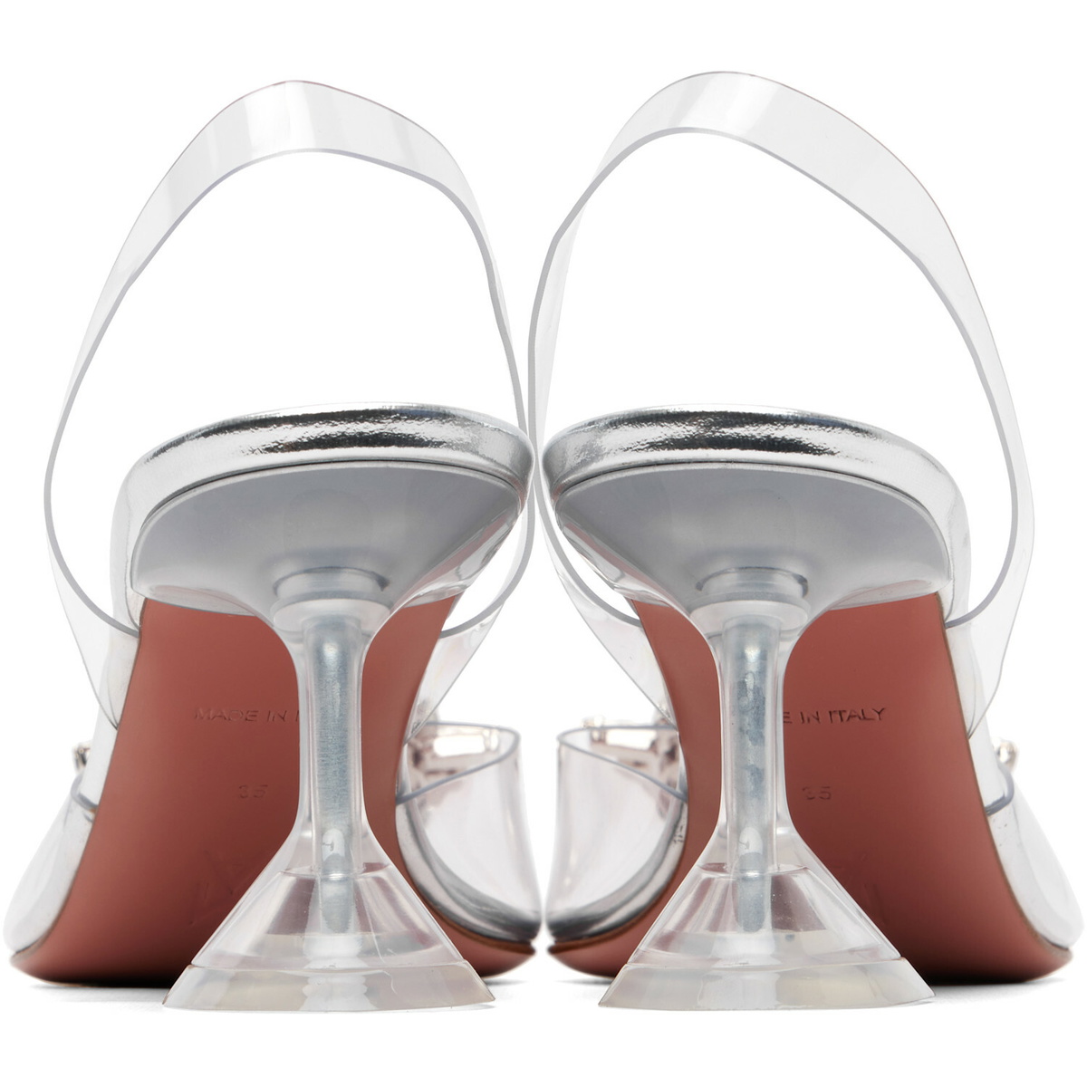 Amina Muaddi Transparent Begum Glass Sling 70 Heels
