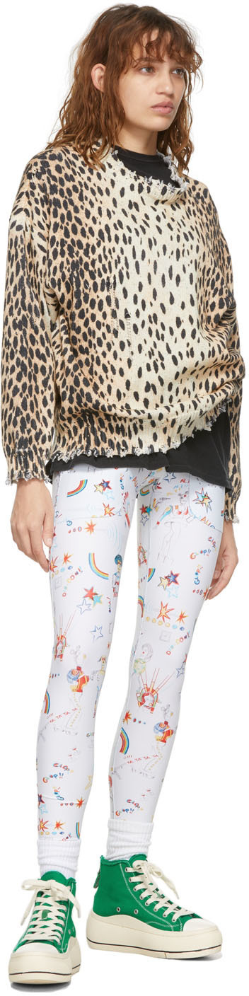 R13 White Twin Fantasy Edition Patch Pocket Leggings R13