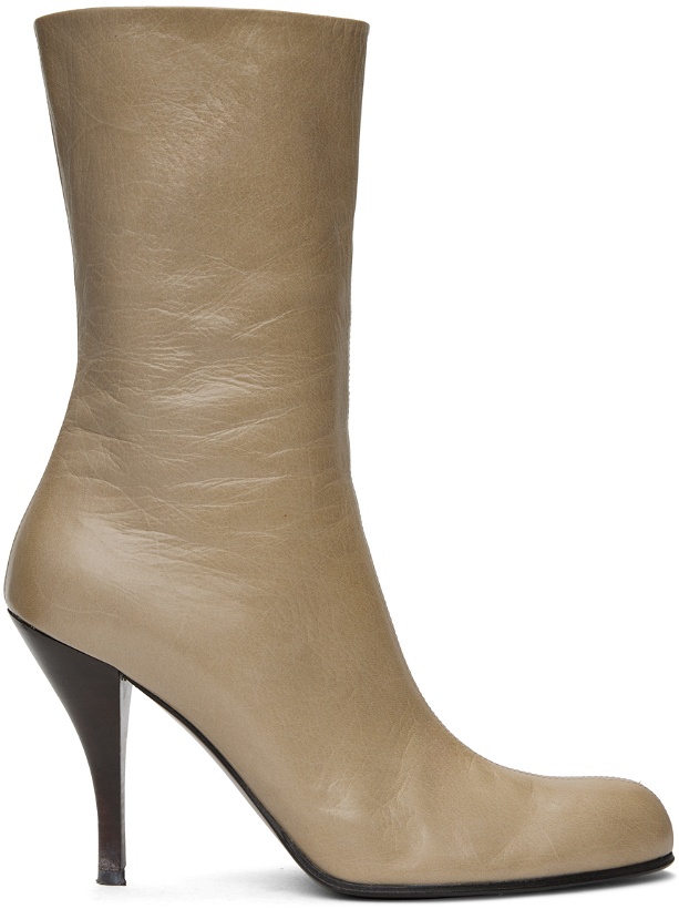 Photo: The Row Beige Liv Natural Kid Leather Boots