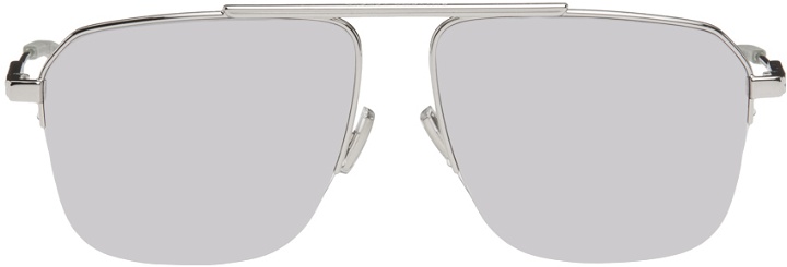 Photo: Bottega Veneta Silver Square Sunglasses