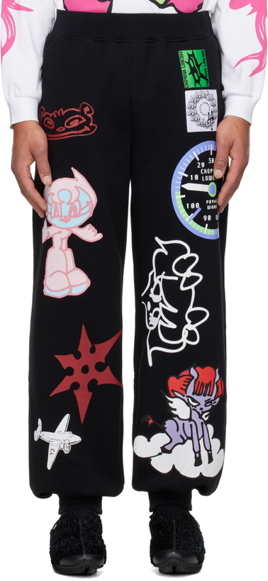 Photo: Chopova Lowena Black Flying High Sweatpants