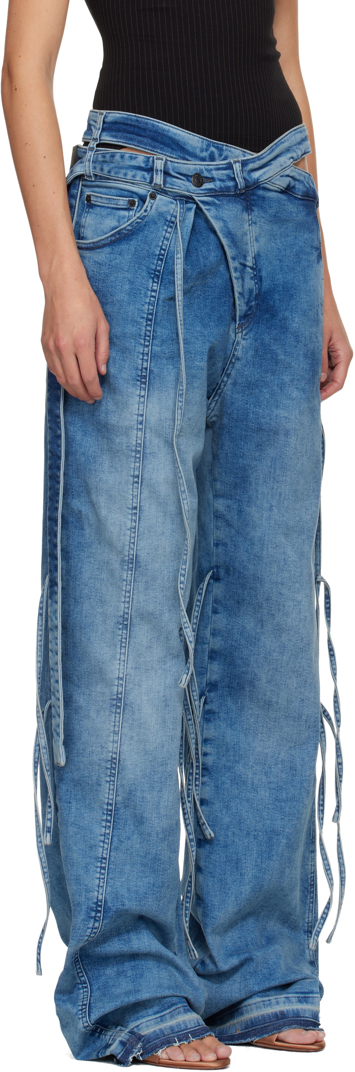 Ottolinger Blue Strappy Signature Wrap Jeans