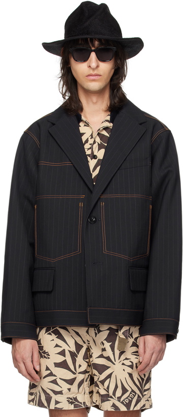 Photo: sacai Navy Stripe Jacket