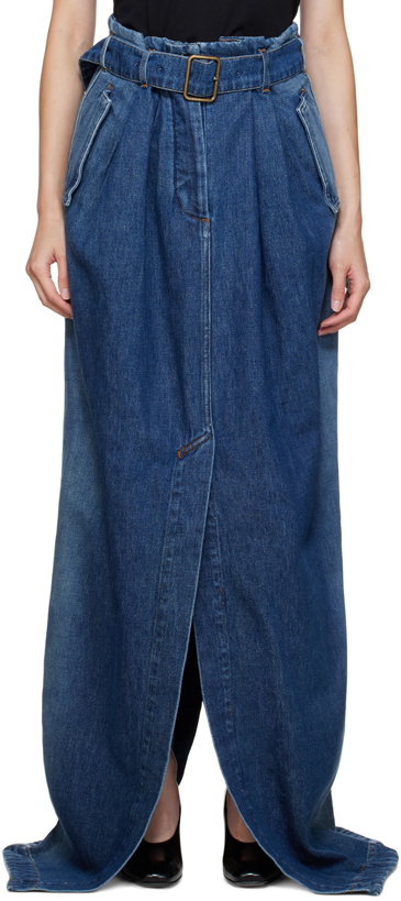 Photo: Dries Van Noten Indigo Belted Denim Maxi Skirt