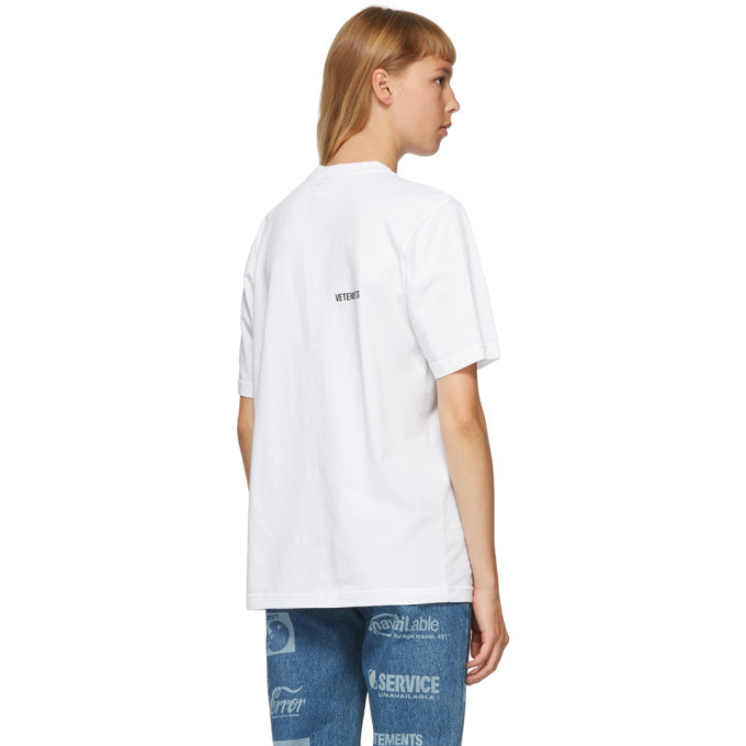 VETEMENTS White Logo Front Back T-Shirt Vetements