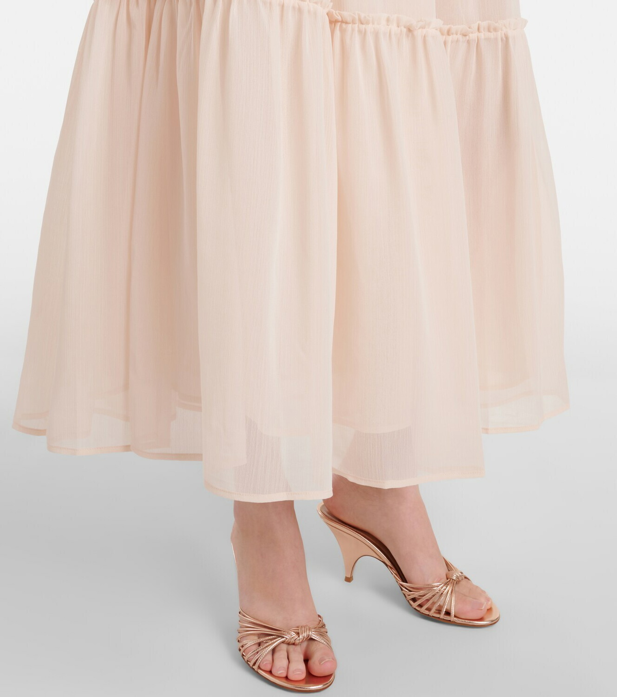 Xu Zhi Gathered chiffon maxi skirt