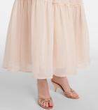 Xu Zhi Gathered chiffon maxi skirt