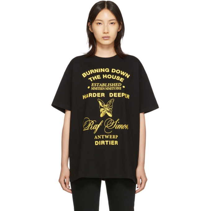 Raf Simons Black Oversized Harder Deeper T-Shirt Raf Simons