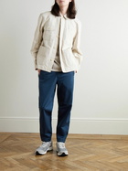 Folk - Assembly Straight-Leg Pleated Cotton-Blend Twill Trousers - Blue