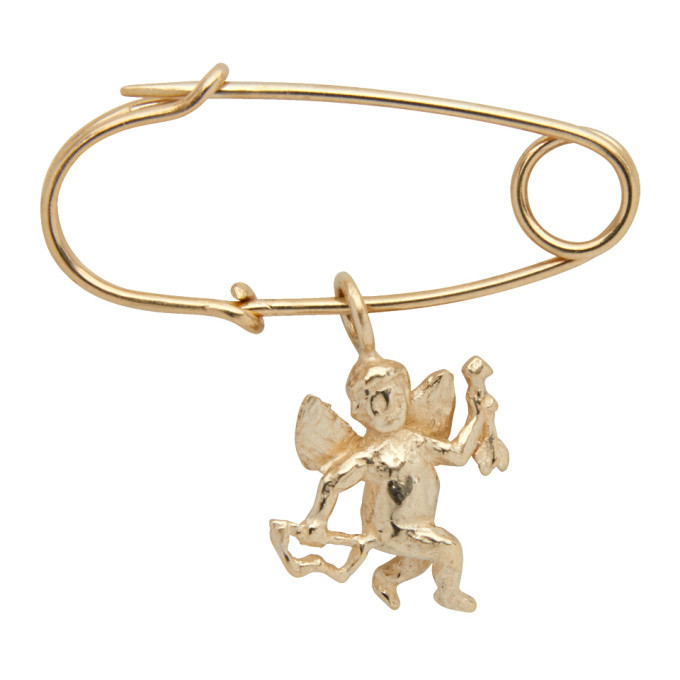 Georgia Kemball Gold Large Cupid Pin Brooch Georgia Kemball