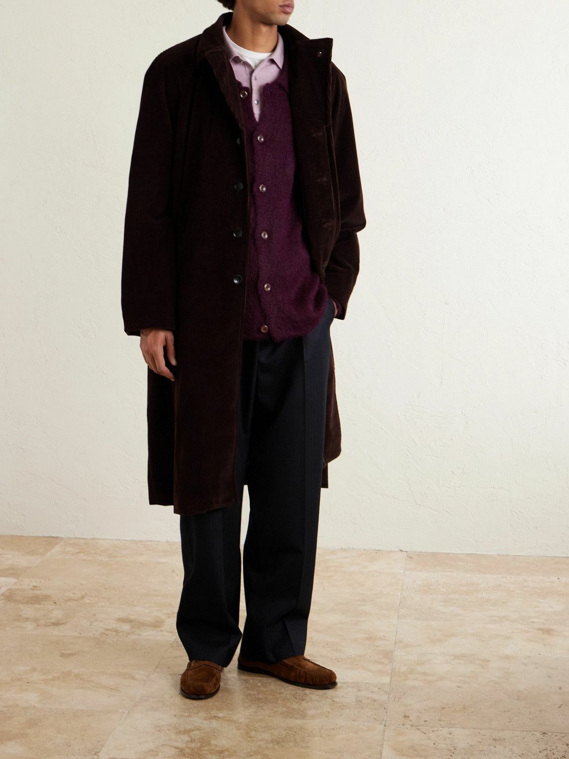 The Elder Statesman - Thistle Alpaca-Blend Cardigan - Burgundy