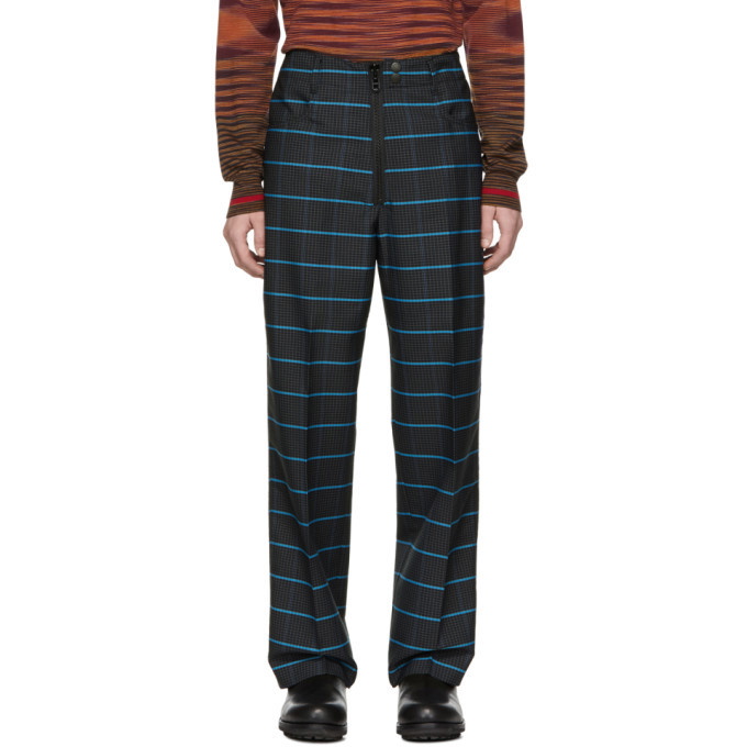 Photo: Kenzo Navy and Blue Wild Stripe Trousers