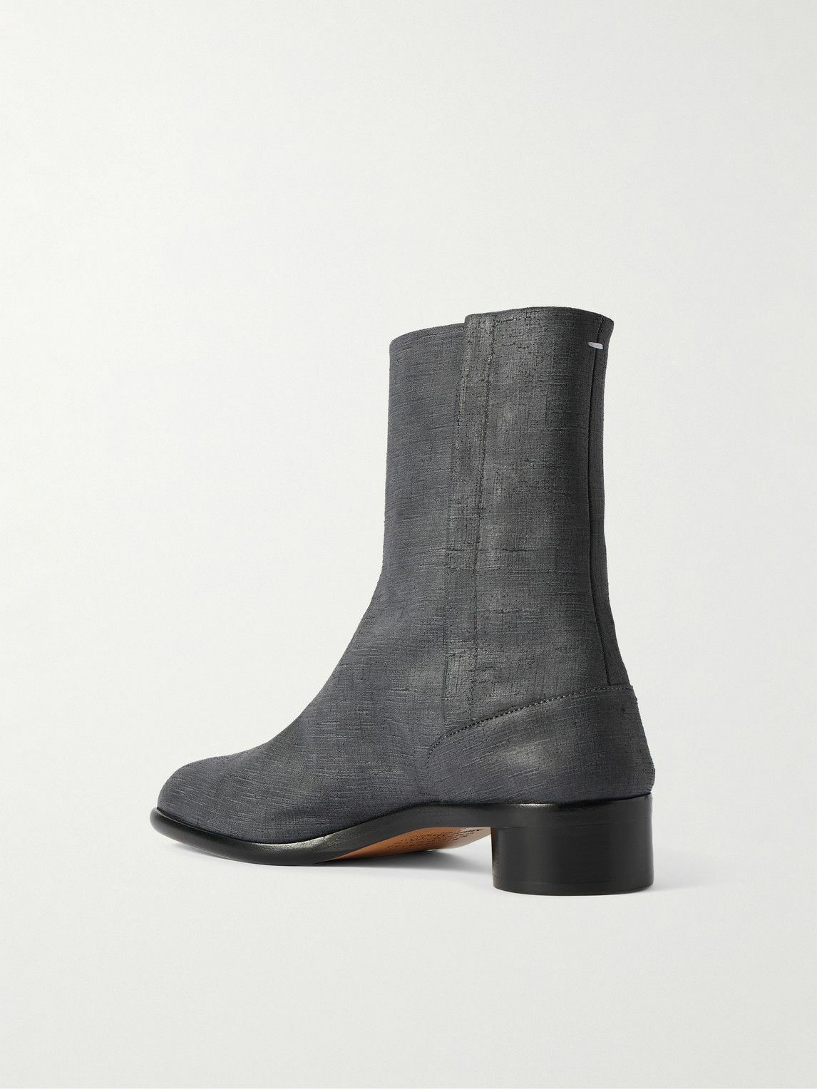 Maison Margiela - Tabi Split-Toe Textured-Leather Boots - Black