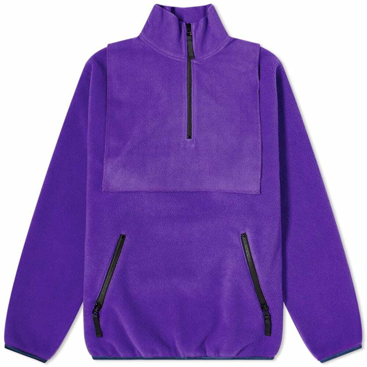 Photo: Beams Boy Women's Dutch Pullover Half Zip Fleece in Purple