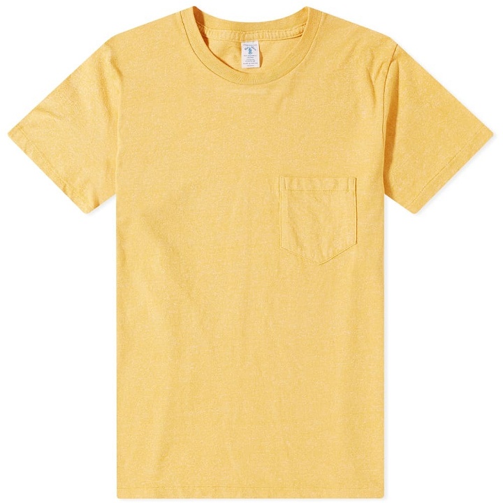 Photo: Velva Sheen Men's Twist Tubular Pocket T-Shirt in Heather Gold