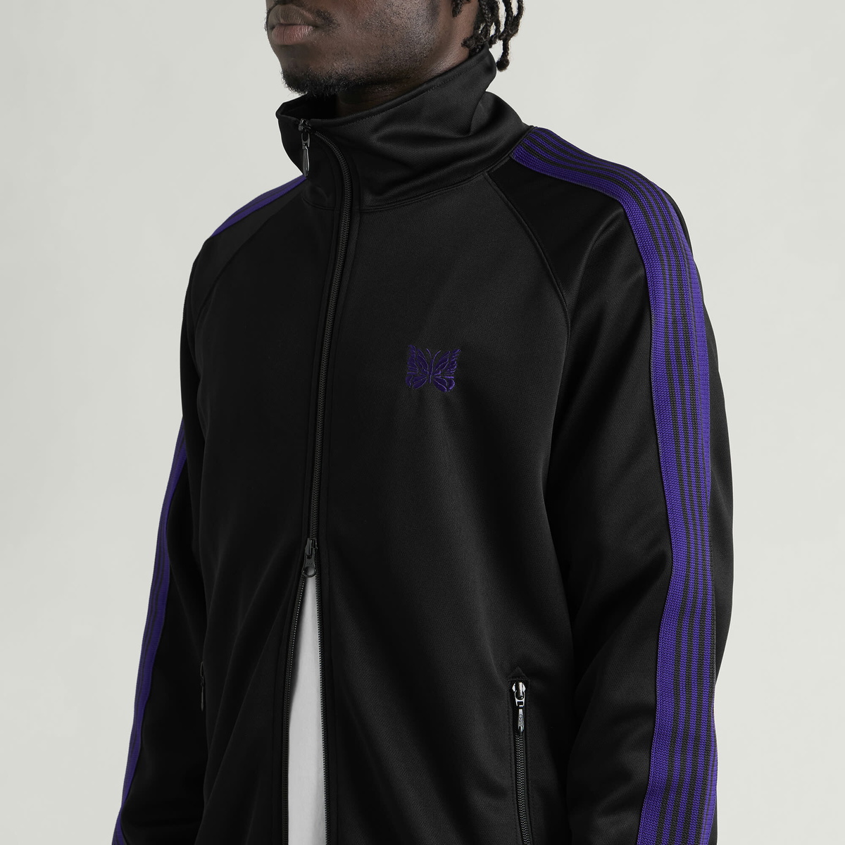 Needles Men's Poly Smooth Track Jacket in Black