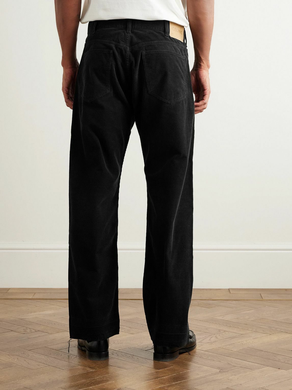 CELINE - Wesley Straight-Leg Cotton-Corduroy Trousers - Black