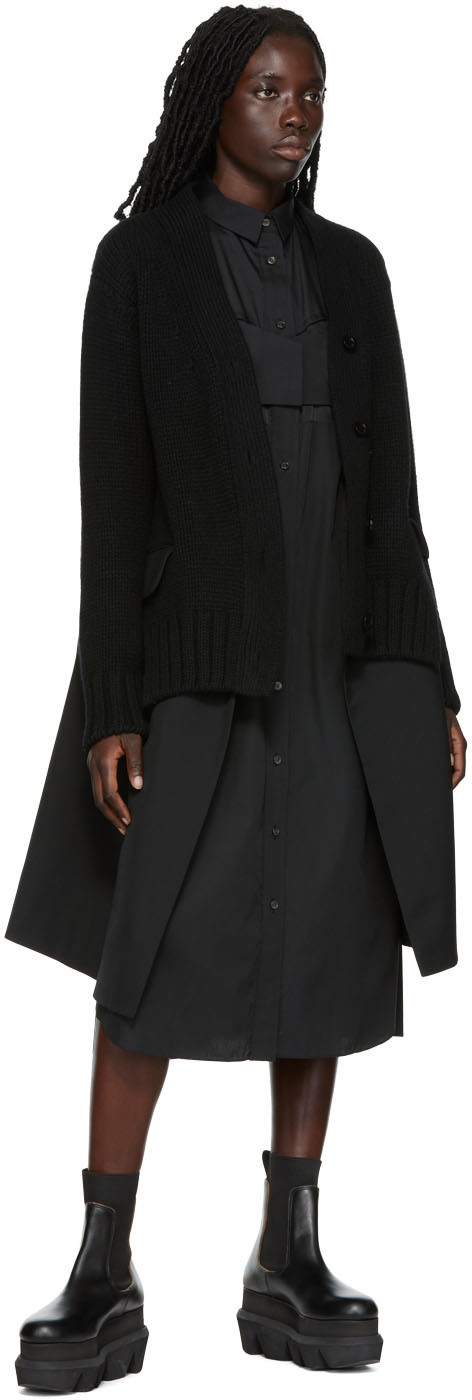 sacai Black Suiting Midi Dress Sacai