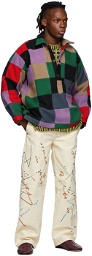 Bode Multicolor Square Patch Quilt Pullover Jacket