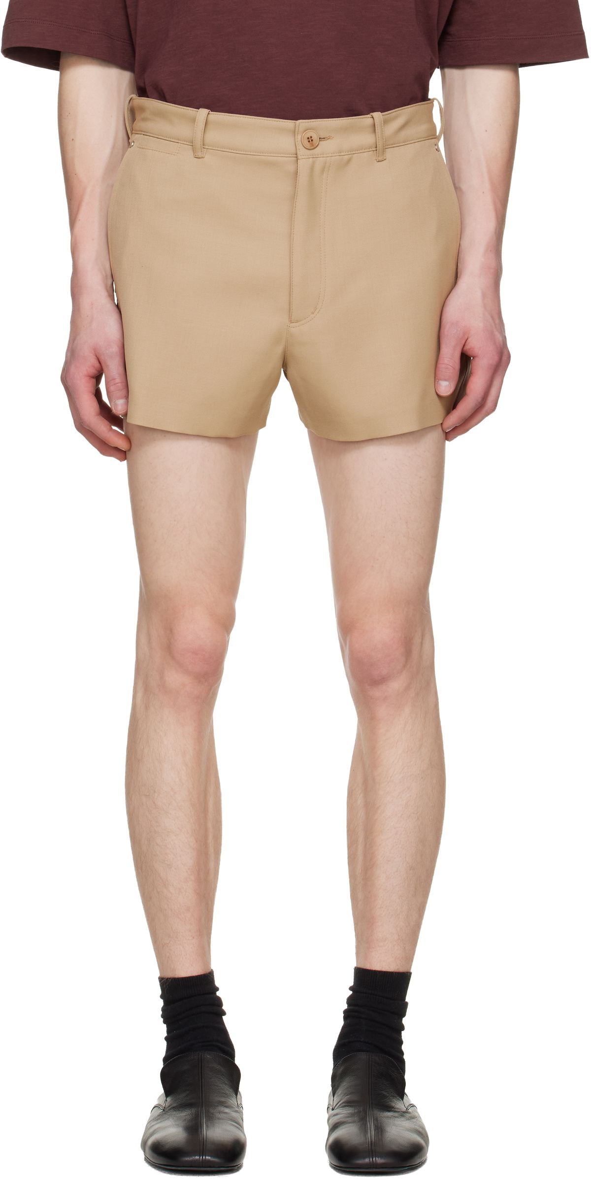 LGN Louis Gabriel Nouchi Beige Suit Wool Shorts