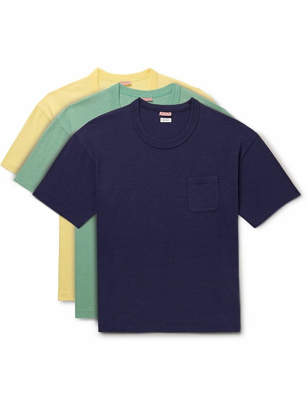 Photo: Visvim - Sublig Jumbo Three-Pack Cotton-Blend Jersey T-Shirts - Multi