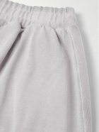 RRR123 - Flag Faster Wide-Leg Distressed Printed Cotton-Jersey Sweatpants - Gray
