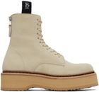 R13 Beige Single Stack Boots
