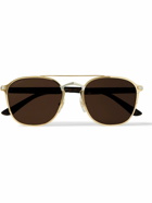 Cartier Eyewear - Aviator-Style Gold-and Silver-Tone and Tortoiseshell Acetate Sunglasses