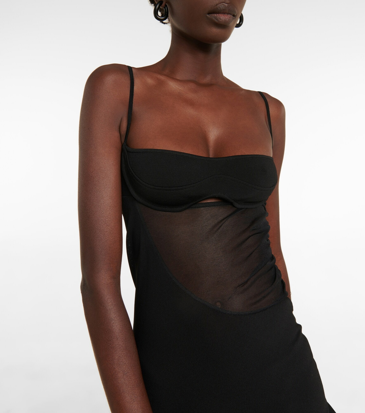 Mugler - Asymmetric knit slip dress Mugler