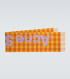 Acne Studios Logo checked wool-blend scarf