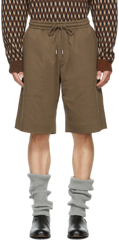 Photo: Dries Van Noten Tan Jersey Shorts