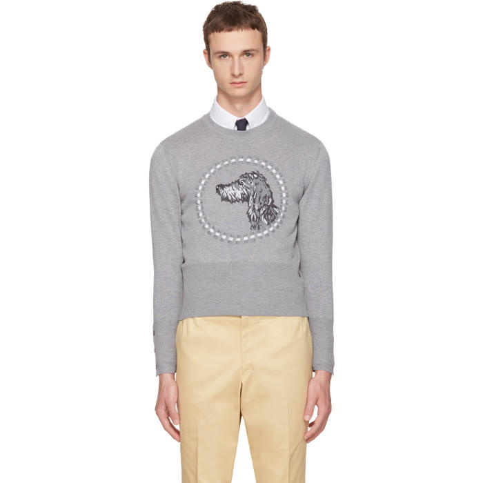 Photo: Thom Browne Grey Hector Browne Icon Crewneck Pullover