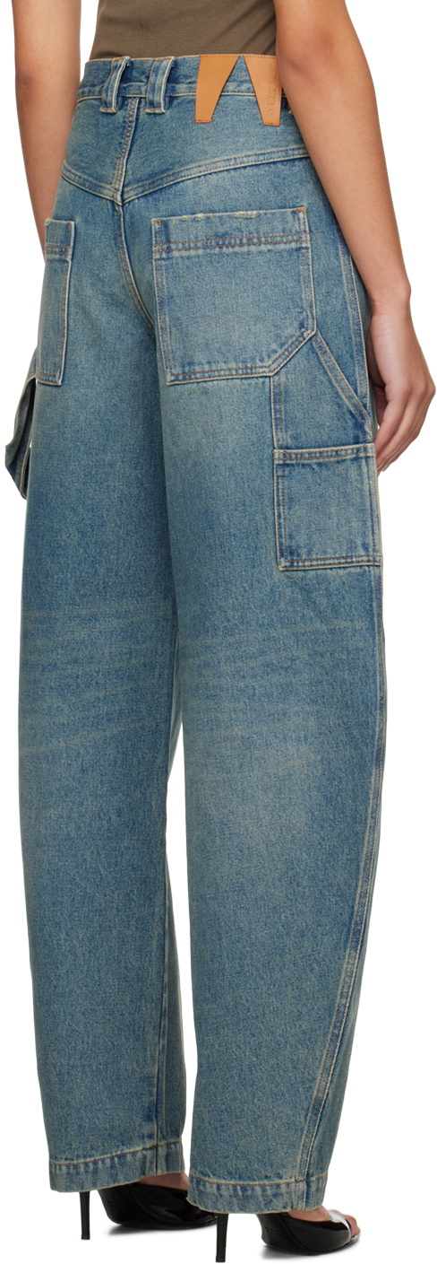 【DARKPARK/ダークパーク】 AUDREY DENIM Blue Audrey Barrel Leg Carpenter Jeans by DARKPARK on Sale