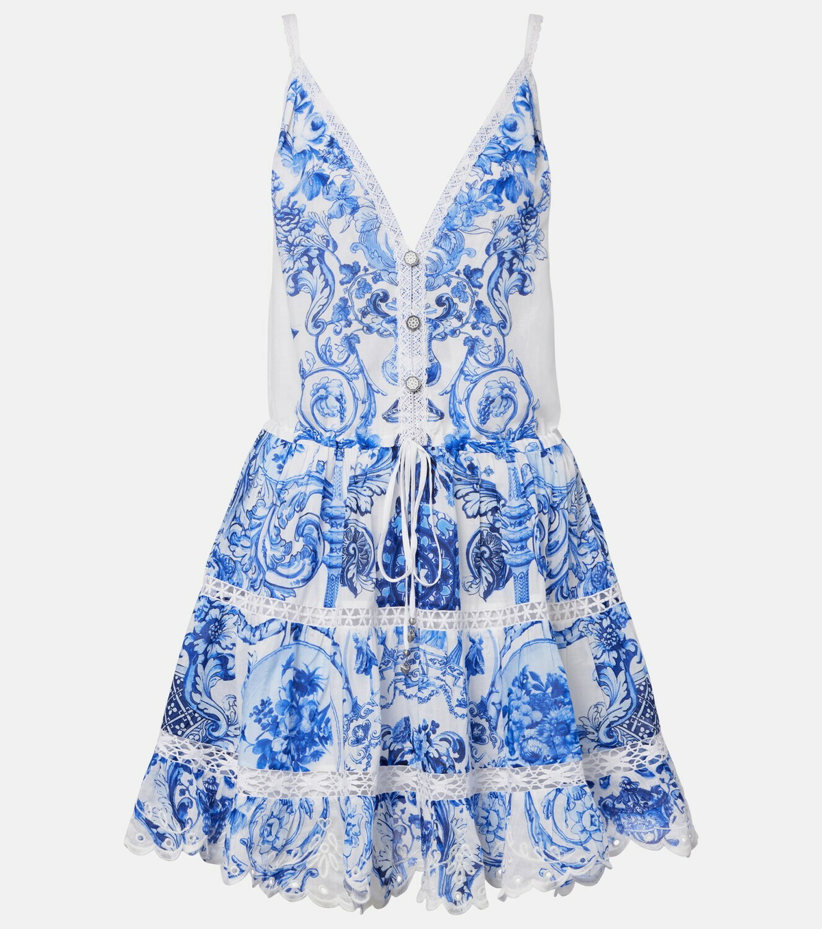 Camilla Printed cotton and silk minidress