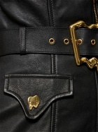 MOSCHINO - Leather Strapless Mini Dress W/ Zip