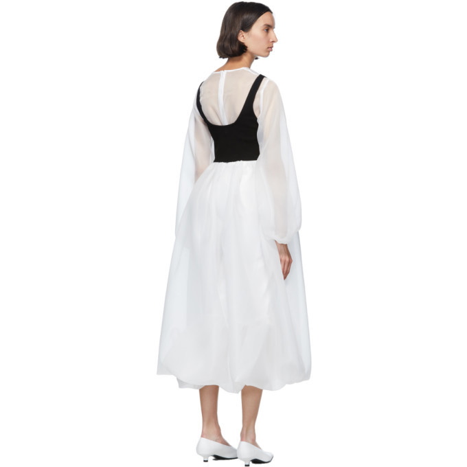 Enfold White Organdie Layered Dress