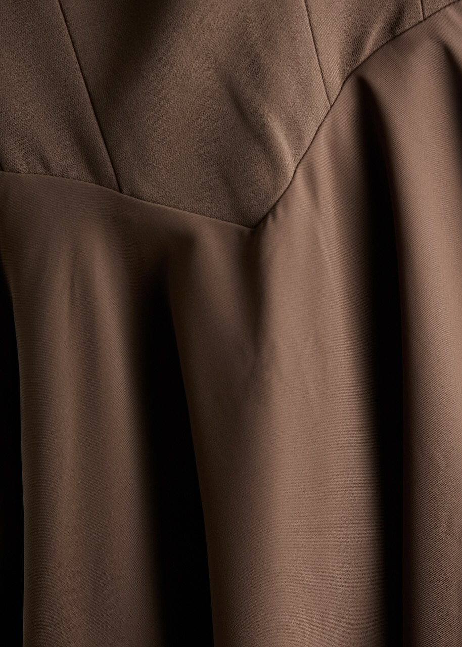 Odd Muse Ultimate Muse Strapless Jersey Midi Dress Chocolate