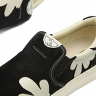 Stepney Workers Club Men's Lister Shroom Hands Suede Slip On Sneak in Black/White