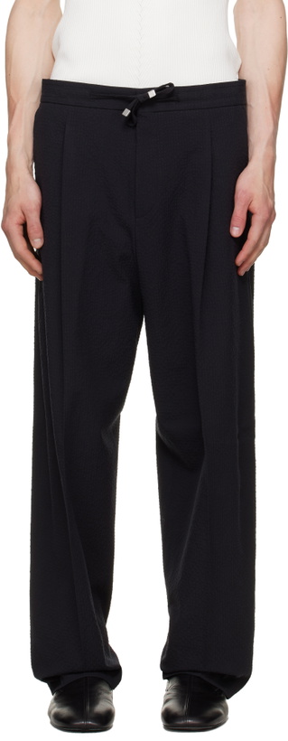 Photo: Hugo Black Modern-Fit Seersucker Trousers