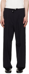 Hugo Black Modern-Fit Seersucker Trousers