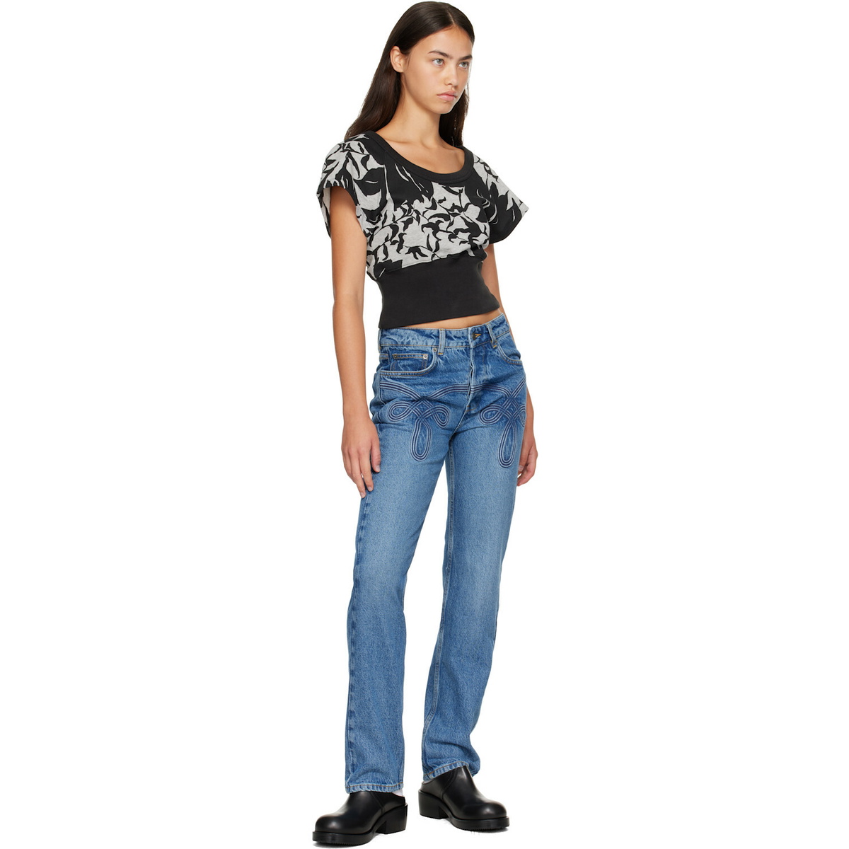 Stefan Cooke Blue Braided Jeans