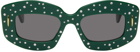 LOEWE Green Smooth Pavé Screen Sunglasses