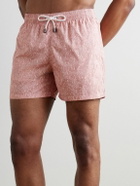 Canali - Straight-Leg Mid-Length Printed Swim Shorts - Pink