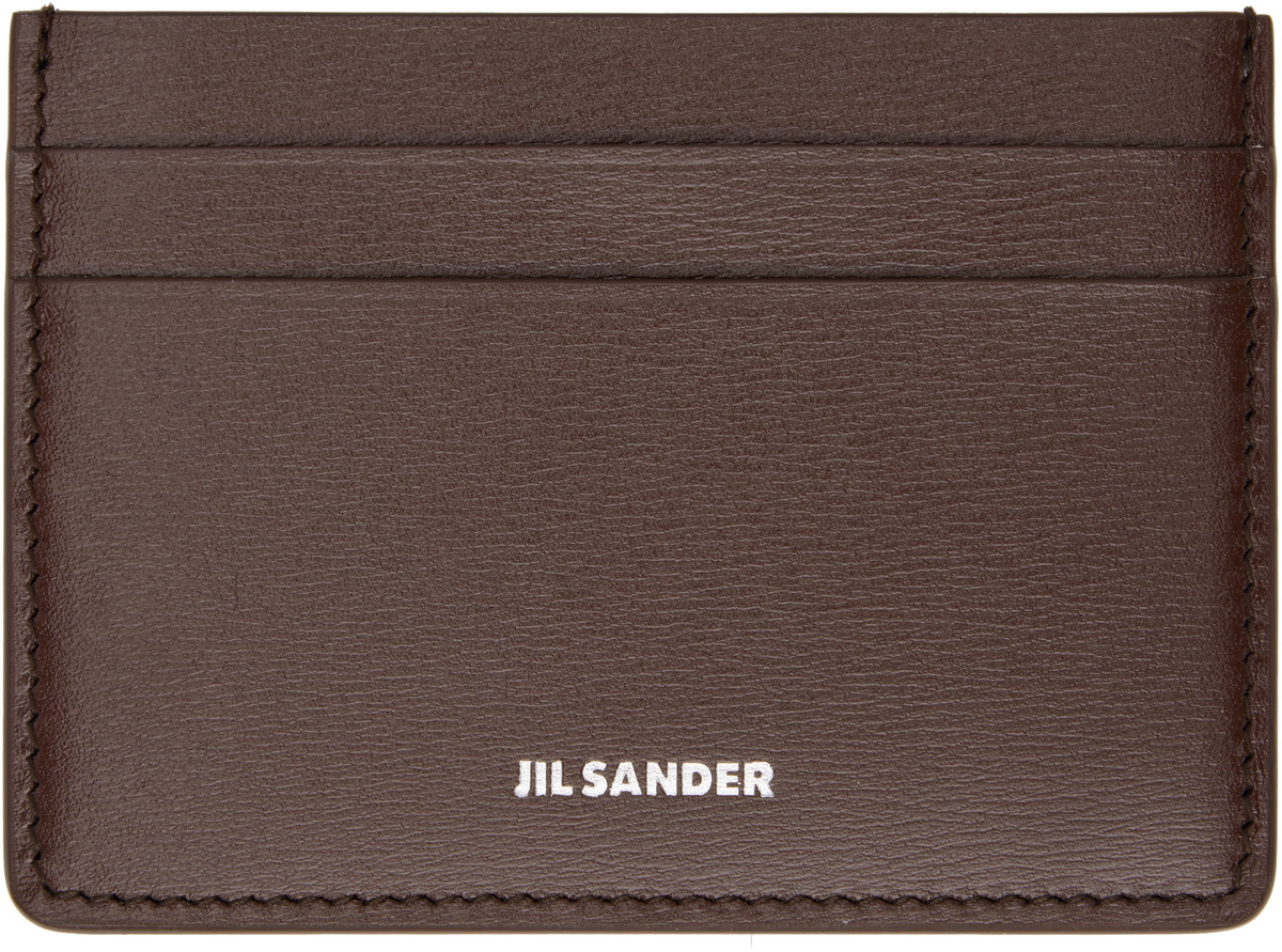 Jil Sander Brown Credit Card Holder
