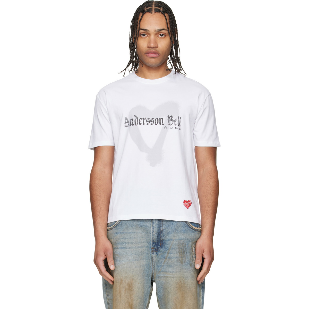 Andersson Bell White Essential Heart T-shirt