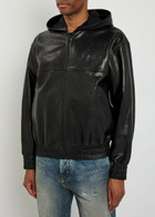 Amiri Logo-appliquéd Hooded Leather Jacket Black