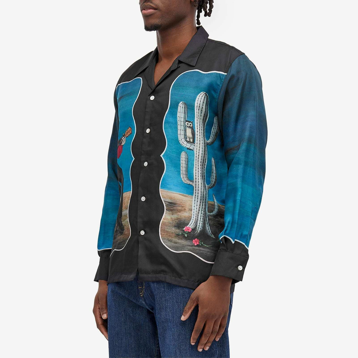 Endless Joy Men's Haunted By An Owl Long Sleeve Shirt in Multi