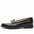 Duke + Dexter Women's Wilde Penny Loafer in Black/White